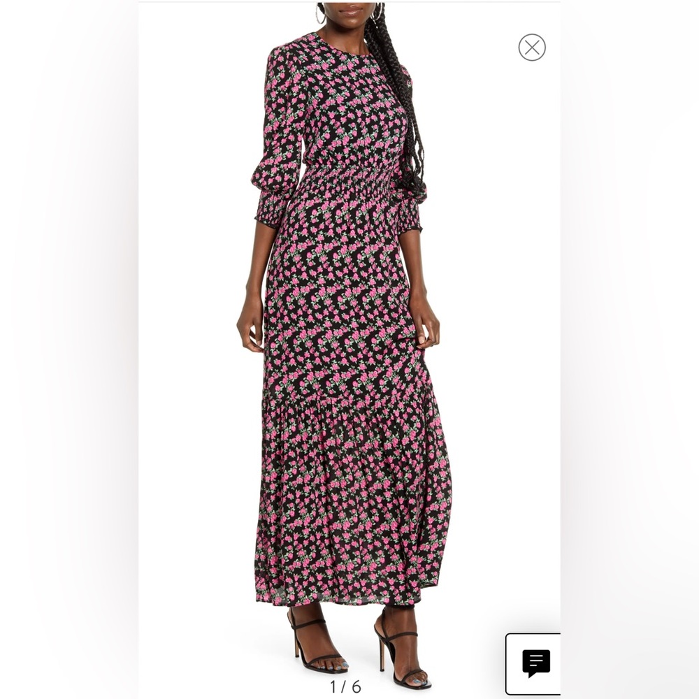 WAYF Cambridge Tie-back Floral Maxi Dress (NWT)